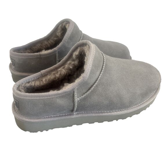 Ugg Classic Slippers Grey Suede Sheepskin Booties Women’s  Size 11 NEW - Picture 1 of 6